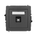 DECO Mechanizm gniazda pojedynczego USB A-B 2.0 grafitowy mat