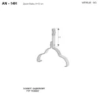 AN-14H/OG/ Uchwyt gąsior.prof. Z-śruba WZÓR 8 H=13 cm /OG/