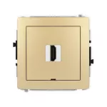 DECO Mechanizm gniazda pojedynczego HDMI 2.0, 4K, bez pola opisowego złoty