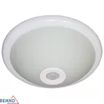 PLAFONIERA TAZAN Z CZUJ. PODCZER. 2X40W E27 IP20 SZKŁO+STAL+PLASTIK