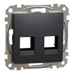 Płytka centralna 2xRJ45 do wkładów 5e-6 UTP KElINE, Sedna Design & Elements, Amp, mOlEX, czarny antracyt