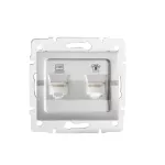 LOGI 02-1440-043 sr Gniazdo komputerowo-telefoniczne (RJ45 Cat 5e+RJ11)