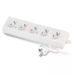 PS-570/1,5 Przedłużacz z pięciokrotnym gniazdem; 5x2p+Z, 10A; 1,5m; biały