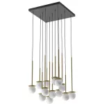COTTON PANEL HF3, fi100 wisząca max.13x1,9W, G9, 230V, przewód czarny, kolor złota (gładki mat)