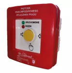 Przycisk przeciwpożarowego wyłącznika prądu PPWPp-2 B/4 2 tory prądowe 12A NO-NO, podtynkowy, przyciskowy diody czerw/ziel 230V AC/230V AC