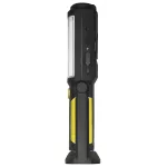 LW-1PB Latarka warsztatowa akumulatorowa z powerbankiem, hakiem, magnesem 3W COB LED/5 LED; żółto-czarna