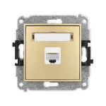 ICON Mechanizm gniazda komputerowego pojedynczego 1xRJ45, kat. 6A, 8-stykowy złoty