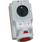 GNIAZDO Z WYŁĄCZNIKIEM I BLOKADĄ 32A 400V 3P+PE IP67 GB01\R342