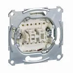 Merten, mechanizm przycisku podwójnego schodowego, 1-biegunowy, podtynkowy, 10 A, AC 250 V, zaciski bezśrubowe