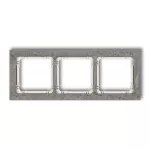 DECO Ramka uniwersalna potrójna - beton (ramka: ciemnoszary; spód: biały)