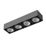 TUZ X4Sh AR111 stropowy max. 4x60W, G53, 12V/AC, czarny głęboki (mat struktura) RAL 9005