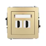 DECO Mechanizm gniazda podwójnego HDMI 2.0, 4K złoty