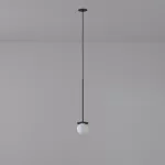 COTTON 200 fi100 wisząca wpust max.1x1,9W, G9, 230V, przewód czarny, czarny (mat) RAL 9017
