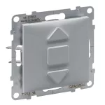 SUNO - Przyciskowy łącznik rolet - 6 A - 250 V~ - 3 pozycyjny: góra, dół, stop - pośrednie sterowanie roletami, Aluminium, Legrand