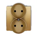 DECO Mechanizm gniazda podwójnego do ramki DECO Soft bez uziemienia 2x2P (przesłony torów prądowych) złoty
