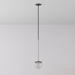 CLAR 300 fi100 wisząca wpust LED 2,7W/298lm/3000K, 230V, przewód czarny guma, kolor srebra (gładki mat)