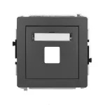 DECO Mechanizm gniazda multimedialnego pojedynczego bez modułu (standard Keystone) grafitowy mat