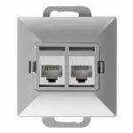 GTP-20P/M Gniazdo komputerowe-PERŁA- p/t 2x8 pin zacisk krone LSA+; srebrny