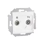 SIMON 15 WS15-1591487-030 Gniazdo antenowe R-TV przelotowe 10 dB (moduł); biały