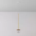 CLAR 450 fi100 wisząca wpust LED 2,7W/298lm/3000K, 230V, przewód transparentny, kolor złota (gładki mat)