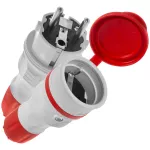 ZWG-44S SCHUC Zestaw przyłączeniowy EXTREM wtyczka WT-54 + gniazdo GN-44, SCHUKO; IP44; szaro-czerwony