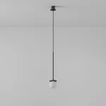 COTTON 200 fi100 wisząca max.1x1,9W, G9, 230V, przewód czarny, czarny głęboki (mat struktura) RAL 9005