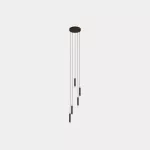 Pendant Candle XS 5Bodies Chandelier LED 16.8W LED warm-white 2700K DALI-2 / PUSH / 1-10V Black 844lm 00-8537-60-60