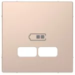 Merten, D-Life, płytka centralna gniazda ładowania USB, szampan metalik