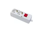 GN-270SWS Gniazdo dwukrotne 2x2p+Z Schuko z wyłącznikiem; biały