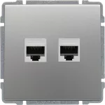 KOS 66 Gniazdo komputerowe podwójne 2xRJ45, bez ramki, ALUMINIUM, 664067