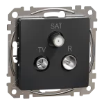 Gniazdo R/TV/SAT końcowe (4dB), Sedna Design & Elements, czarny antracyt