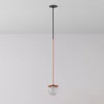 CLAR 450 fi100 wisząca wpust LED 2,7W/298lm/3000K, 230V, przewód czarny guma, kolor miedzi (gładki mat)