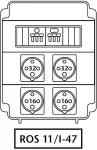 Rozdzielnica 2*32A 4p,2*16A 4p,zabezp 3F-32A,3F-16A