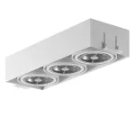 MARA PB3Ch AR111 wpust stropowy bezramkowy, max. 3x20W, G53, 12V, biały sygnałowy (mat struktura) RAL 9003