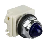 Lampka sygnalizacyjna okrągła Ø30 - niebieska - żarówka BA9s - 220/240 V AC-IP66