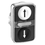 Harmony XB4 Napęd przycisku dwuklawiszowego płaski biały/czarny LED metalowy oznaczony