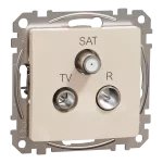 Gniazdo R/TV/SAT przelotowe (7dB), Sedna Design & Elements, beżowy