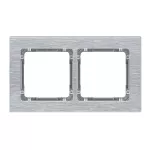 DECO Ramka uniwersalna podwójna - aluminium szczotkowane (ramka: srebrna; spód: grafitowy) srebrny