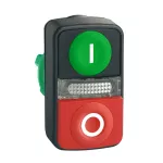 Harmony XB5 Główka przycisku podwójnego płaski/wystający, zielony/czerwony LED