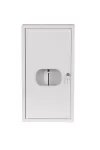 ROZDZIELNIA NRL 12E Z ZAMKIEM I SZYBĄ (pod licznik elektroniczny) (4-285E) RAL 9003