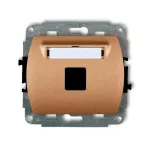 TREND Mechanizm gniazda multimedialnego pojedynczego bez modułu (standard Keystone) złoty metalik