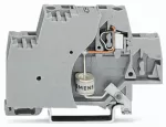 Złączka do zabudowy elementów 2-piętrowe ze ścianką końcową, szara 280-503/281-579