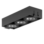 MARA PB3Ch AR111 wpust stropowy bezramkowy, max. 3x20W, G53, 12V, czarny głęboki (mat struktura) RAL 9005