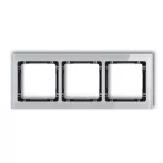 DECO Ramka uniwersalna potrójna - efekt szkła (ramka: szara; spód: czarny)