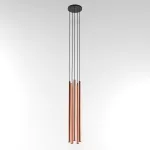 NER PANEL ZBH5 wisząca max. 5x2,5W, G9, 230V, przewód czarny, kolor miedzi (gładki mat)