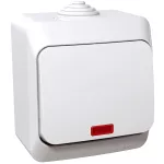 Cedar Plus, łącznik 1-biegunowy z podświetleniem, IP44, biały
