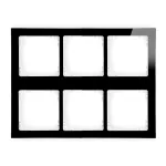 DECO Ramka modułowa 6 krotna (3 poziom, 2 pion) - efekt szkła (ramka czarna; spód biała)