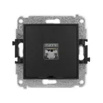 MINI Mechanizm gniazda komputerowego pojedynczego 1xRJ45, kat. 5e, ekranowany, 8-stykowy, bez pola opisowego czarny mat