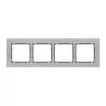 DECO Ramka uniwersalna poczwórna - aluminium szczotkowane (ramka: srebrna; spód: grafitowy) srebrny