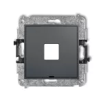 ICON Mechanizm gniazda multimedialnego pojedynczego bez modułu, bez pola opisowego (standard Keystone) grafitowy mat